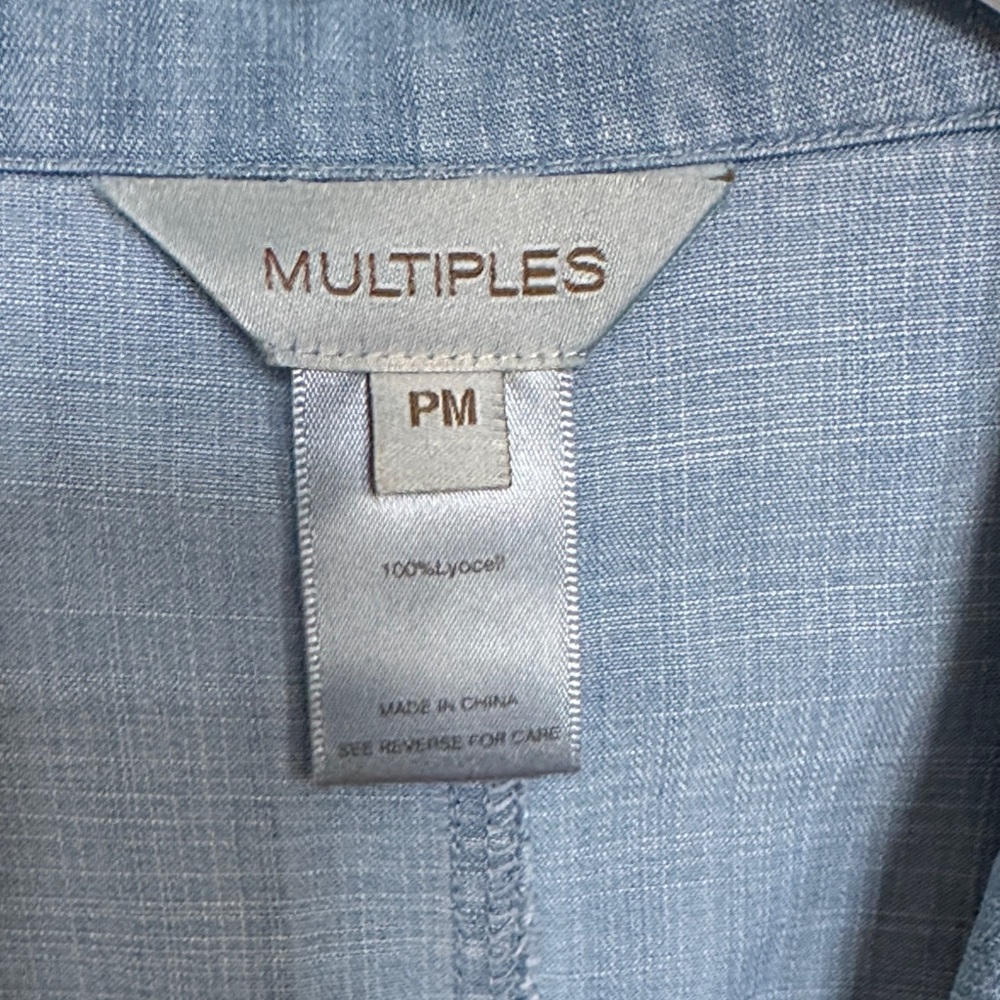 Multiples Sky Blue Button-Up Top - image 2